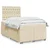 Vidaxl Box spring postelja z vzmetnico krem 120x200 cm blago