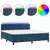 Krevet box spring s madracem LED tamnoplavi 180x200 cm baršun