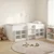 Vidaxl Loft posteljni okvir s predalom 3 szt. Bela Konstruiran les