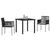 Vrtni set za objed 3 pcs Crna PE ratan