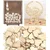 DE Srčki za barvanje 30 kosov Leseni majhni srčki 3 cm Decoupage Scrapki