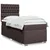 Vidaxl Box spring postelja z vzmetnico temno rjava 90x200 cm blago