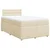 Vidaxl Box spring postelja z vzmetnico krem 120x200 cm blago