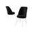 Hanah Home set trpezarijskih stolica Jaxe 6 kom, crna tkanina Babyface, bele metalne noge
