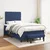 Vidaxl Box spring postelja z vzmetnico moder 120x200 cm blago