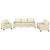 3-dijelni set sofa s jastucima krem od umjetne kože