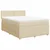 Vidaxl Box spring postelja z vzmetnico krem 140x190 cm blago