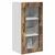 Vidaxl Stenski stekleni omarica LUCCA Dimljen hrast 40 x 31 x 80 cm