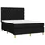 Vidaxl Box spring postelja z vzmetnico LED črna 140x200 cm blago