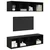 Set TV komoda Zidne 4 pcs Crni hrast 37 x 37 x 72 cm