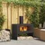 Kamin Crna 80 x 50 x 96 cm Čelična vrata