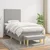 Vidaxl Box spring postelja z vzmetnico svetlo siva 90x200 cm blago