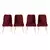 Hanah Home Set trpezarijskih stolica Nova 081 V4, 4 komada, Bordo