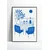 Plakat 30x40 cm minimalističen poletni vinski terasi morske počitnice moder