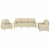 3-dijelni set sofa s jastucima krem od mikrovlakana