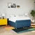 vidaXL vidaXL Box spring postelja z vzmetnico modra 140x190 cm blago, (21308679)