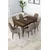 Hanah Home trpezarijski set Lia, sto na razvlačenje i 6 stolica, ploča u dekoru drveta Baroque, kapućino tkanina Babyface