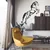 WallXpert metalni zidni ukras 5078, konj u propinjanju, 33 x 76 cm, crni