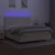 Vidaxl Box spring postelja z vzmetnico LED krem 180x200 cm blago