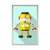Plakat rumeni robot na modrem ozadju - 40x60 no frame