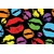Samolepilna tapeta pop art poljubčki - 147x99