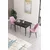 Hanah Home trpezarijski set Nil, sto i 2 stolice, ploča u dekoru crnog mermera, roze tkanina Babyface