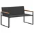 klupa s jastukom Crna i Tirkizna 115 x 65 x 72 cm Ratan