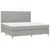 Vidaxl Box spring postelja z vzmetnico LED sv. siva 200x200 cm blago