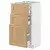 METOD / MAXIMERA Podni element s 3 fioke, bela/Forsbacka hrastovina, 40x37 cm