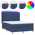 Krevet box spring s madracem LED plavi 140x190 cm od tkanine