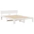 Vidaxl Posteljni okvir s headboardom Bela 160x200 cm Trdni borov les