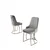 Hanah Home set trpezarijskih stolica Puva 2 kom, siva tkanina Babyface, hromirane metalne noge
