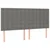 Vidaxl LED posteljno vzglavje temno sivo 200x5x118/128 cm blago