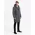 Ombre Mens long quilted jacket with lapels and lining - graphite