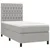 Vidaxl Box spring postelja z vzmetnico LED sv. siva 100x200 cm blago