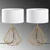 Opviq Set Stonih lampi Diamond-S-711, 25x25x43 cm, IP20, 2 komada, Zlatno-bele boje