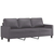 3-dijelni set sofa s jastucima sivi od umjetne kože