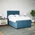 Vidaxl Box spring postelja z vzmetnico modra 140x200 cm žamet