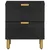 Vidaxl Nočna omarica črna 40x33x46 cm trden mangov les