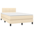 vidaXL Box spring postelja z vzmetnico krem 120x200 cm blago