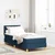 Vidaxl LED Box Spring Postelja z LED trakami Modra 80 x 200 cm blago