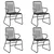 5-dijelni vrtni blagovaonski set od PVC ratana crni