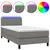 Vidaxl Box spring postelja z vzmetnico LED temno siva 100x200 cm blago