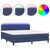 Vidaxl Box spring postelja z vzmetnico LED modra 160x200 cm blago