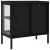 Komoda crna 70 x 35 x 70 cm od čelika i stakla
