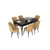Hanah Home Set Trpezarijski sto i 6 stolica Nef, Oker-crni