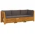 Set vanjskih sofa s jastukom 3 Komad Smeđa Čvrsto drvo akacije