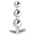 SuperLove Triple Bead Anal Plug Silver-Clear Gem