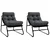 Vrtni namještaj s jastukom 2 pcs Crna 60,5 x 81 x 71 cm