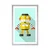 Plakat s paspartujem rumeni robot na modrem ozadju - 30x45 silver